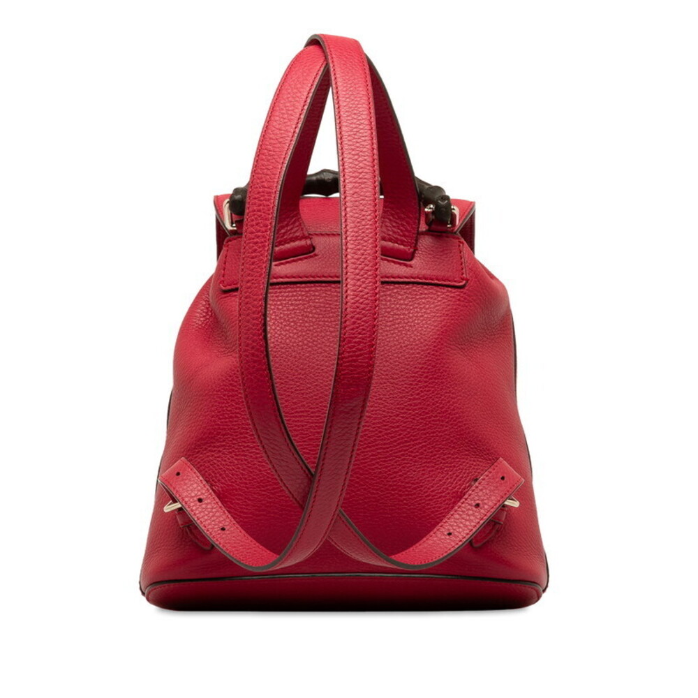 Gucci Bamboo Backpack Red Leather - Picture 3 of 7